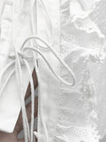 Punched Lace Ruffle Blouse