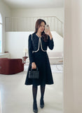Mayroll Quilted Wool Vest A-line One Piece Set