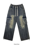 Eyelet Cargo Denim Pants