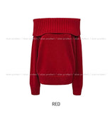 [wool43%] Days Fold Off-Shoulder Knit
