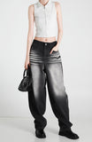 Slide Balloon Denim Pants