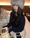 Eha Button Warmer Wool V-neck Knit