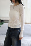Incision line wide denim
