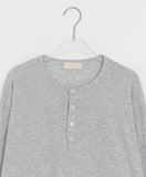 [unisex] Yansa Henley Neck Long Sleeve Tee