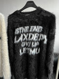 Heavy Angora Lettering Knit