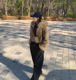 High Quality Egg Big Hood Crop Hip Mood Fur Jacket