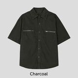 Loib Pig Zipper Short Sleeve Shirt