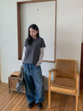 [BAONHAUS] Crein Stripe Color Matching Layered Long Sleeve Tee