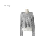 Gron Soft Scratch Wool See-Through Knit Cardigan