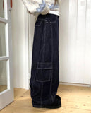 Youon Stitch Cargo Camo Wide Long Pants