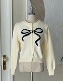 Evely Ribbon Round Knit Cardigan