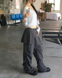 Ate frill punching see-through cardigan