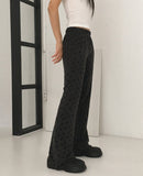 [MADE] Coro Velvet Flower Flower Layered Bootcut Knit Pants