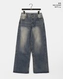 Rudian Back Banding Wide Denim Pants