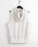 Theon Pocket Pile Sleeveless Hood Vest Zip Up