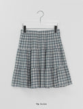 Bemt Seersucker Check Banding Midi Skirt