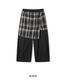 Plaid Check Layered Cotton Pants