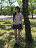 Micon Ribbon Strap Mini Skirt Pants