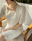 Lovean Square Lace One Piece