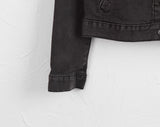 Niven Vintage Black Denim Span Cropped Denim Jacket