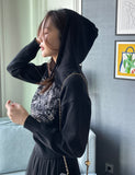 Lople Embroidered Hood Knit