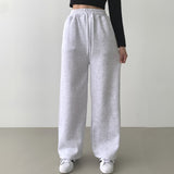 Blanket warm brushed lining long wide training pants