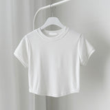 Modern Round Plain Short Sleeve T-shirt