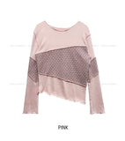 Poria Diagonal Mix Boat Neck Knit