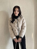 Mika Double Quilting Color Matching Short Padding Jacket