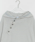 [Unisex] Belinde Stripe Hood Short Sleeve Tee