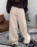 Denen Button Brushed Corduroy Pants
