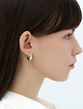 Champagne Moon Silver Gout Glint Earrings S