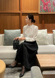Riaki Frill See-Through Lace Blouse