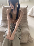 Hino Balletcore Eyelet Ribbon Cropped Sleeveless