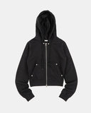 Eyelet 2-way short hood zip-up