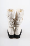 shirring platform boots