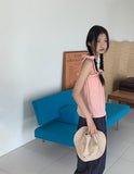 Mass Chiffon Frill Banding Ribbon Strap Sleeveless