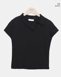 Bartin Pique Unbalanced Point Short Sleeve T-shirt