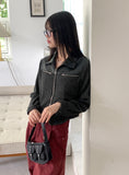 [MADE] Disher Zipper Leather Color Matching Two-Way Knit Zip-Up Jumper