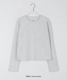 [BAONHAUS] Lenu ribbed round crop long sleeve tee