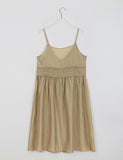 Chyuiko Pintuck Lace Layered Button Long One Piece