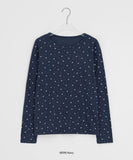 [BAONHAUS] Sorea Flower Ribbed Long Sleeve Tee