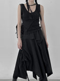 Melly Shirring Unbalance Skirt