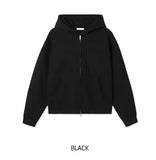 Tain Waffle Crop Hood Zip-Up