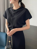 Belushi Round Span Short Sleeve Long One Piece