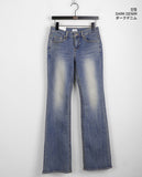 Noi Vintage Washing Low-Rise Long Bootcut Denim Pants