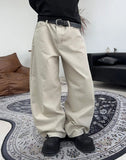 Foreign studded herringbone pants