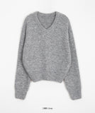 Polkin mix color V-neck wool knit