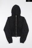 Avery dot crop hood zip-up