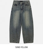 Shell Washing Wide Balloon Denim